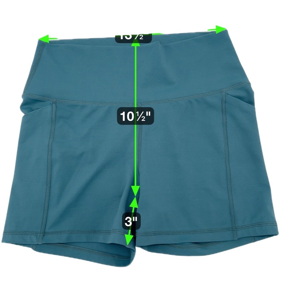 Senita Athletics Teal Sports Bra Shorts Set Womens Small Workout Yoga Gym Pocket - Picture 6 of 12